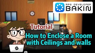 [Bakin Tutorial] How to enclose a room with ceilings and walls #rpgdeveloperbakin #indiedev