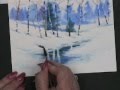 Painting Watercolor Winter Landscape Cards