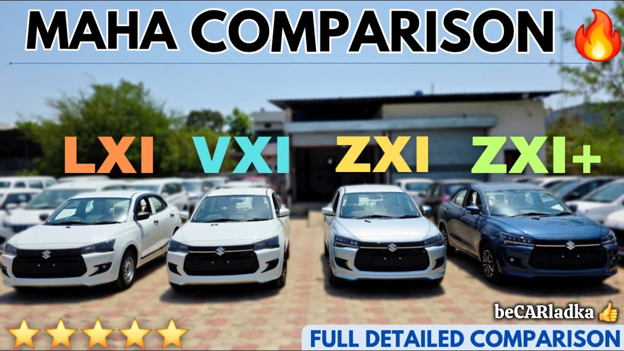2025 Maha Comparison 🔥| Maruti Suzuki Dzire LXI Vs Dzire VXI Vs Dzire ZXI Vs Dzire ZXI+ | beCARladka