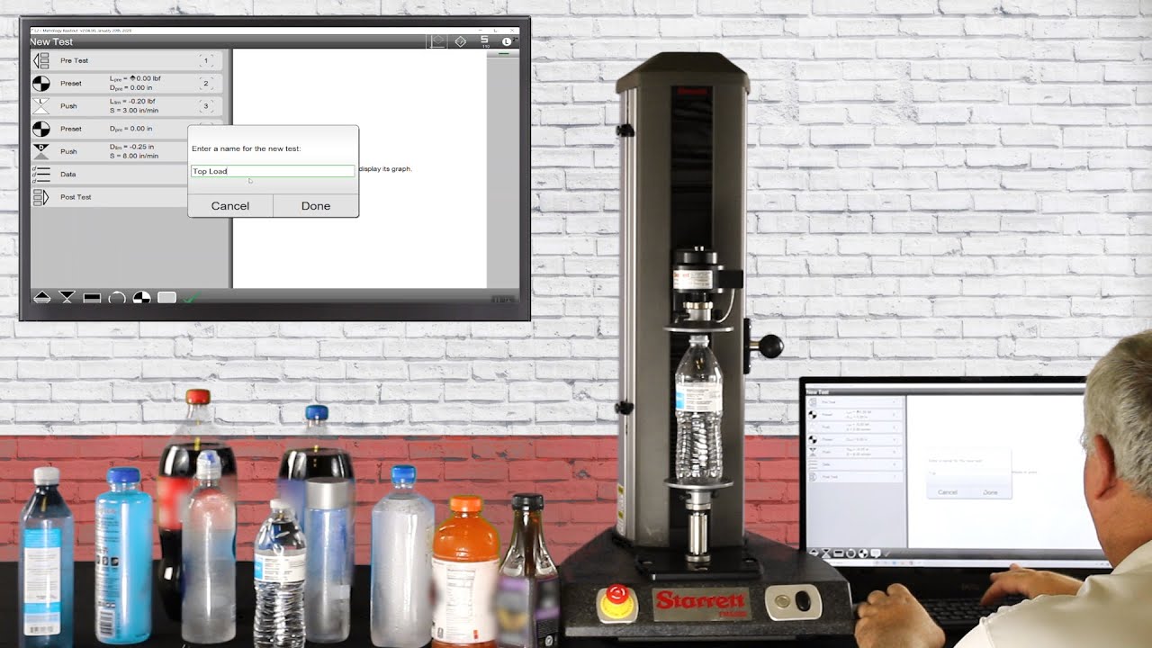 Top Load Bottle Test using Starrett Force YouTube