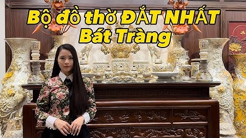 Bộ đồ thờ đắp nổi vẽ vàng 24k cao cấp Bát Tràng/ 0987846706