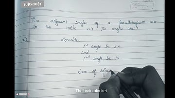 Two adjacent angles of a parallelogram are in the ratio 2:3 the angles are:-----------)))))))))))))