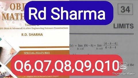 L2 | Ch34 | limits | Q6-Q10 | exercise solution | R.D. SHARMA jee (mains/advanced) Ark Mathematics