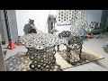 Great DIY Iron Chair &amp; Table From Motorcycle Sprocket Gear and Chain