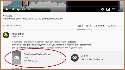 How to add your video game to the youtube database?