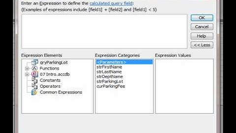 Expression Builder in Microsoft Access