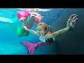 Mermaid Makeover with Adley - Disney Princess underwater routine!