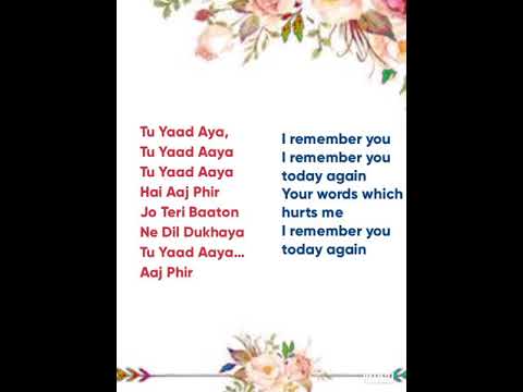 Tu Yaad Aaya with English translation lyrics