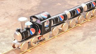 Make a Real Toy Train With Pepsi Cans 🚂 Cars at Home - DIY screenshot 4