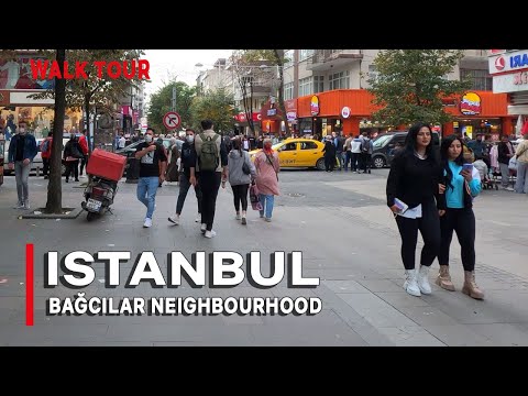 Istanbul Bağcılar Neighbourhood (Bağcılar Meydan)| Walking Tour 16 October 2021 |4k UHD 60fps