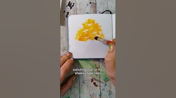 🍁🌳🍁🌳 Easy Fall tree with watercolor. #easywatercolor #watercolor