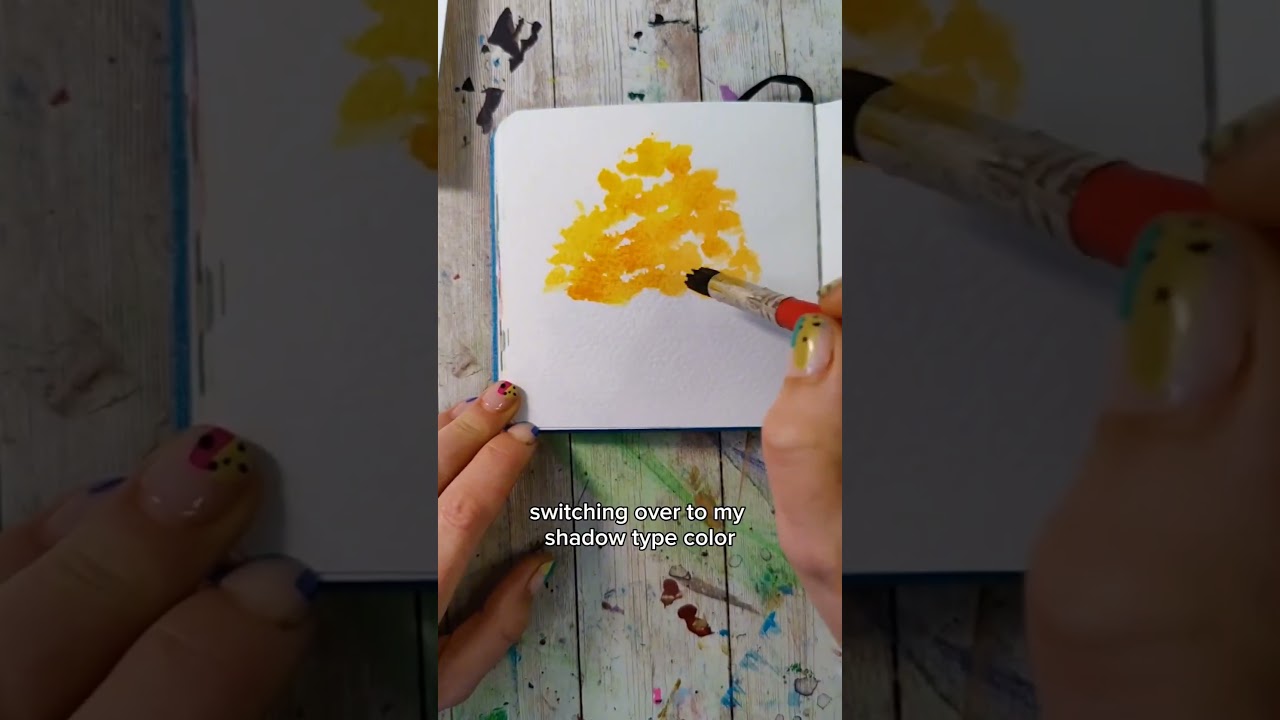 Fall Tree Watercolor Tutorial (Easy Hand Painted Cards) - Kimenink