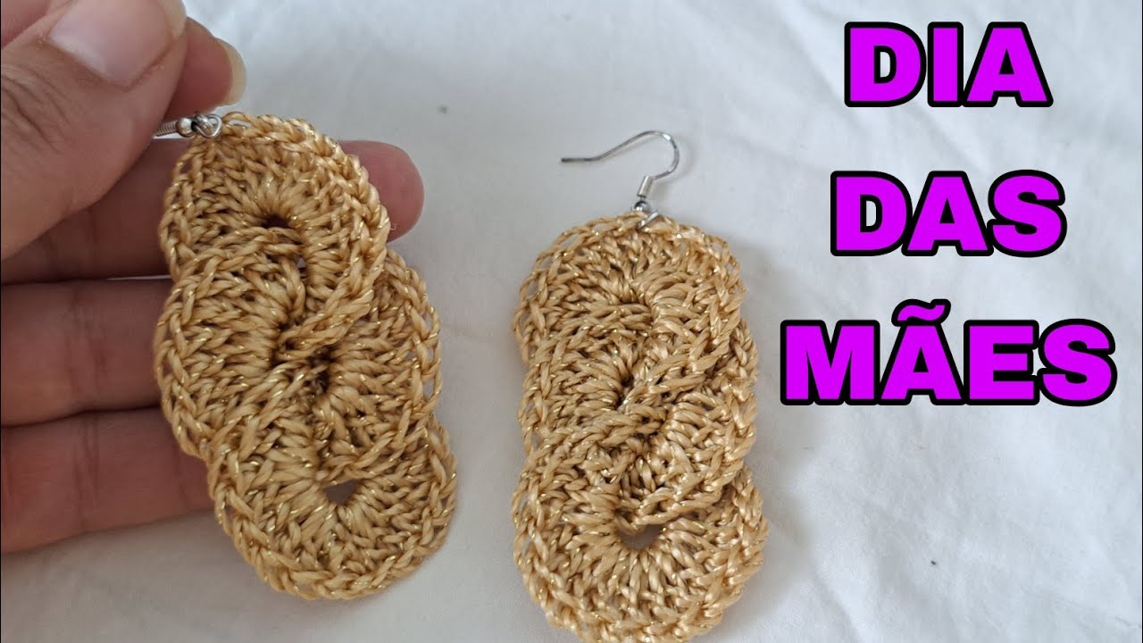 Grande tendência para presentear sua mãe/Brinco em crochê