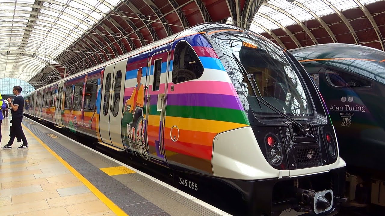 TfL Unveils Elizabeth Line Rainbow Train Ahead Of Pride Celebration In TfL Unveils Elizabeth Line Rainbow Train Ahead Of Pride Celebration In