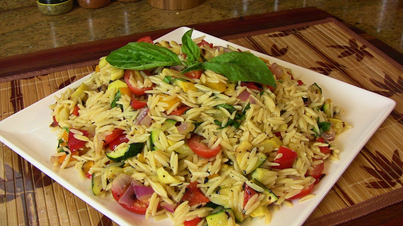 GRILLED VEGETABLE ORZO PASTA SALAD RECIPE |Cooking With Carolyn
