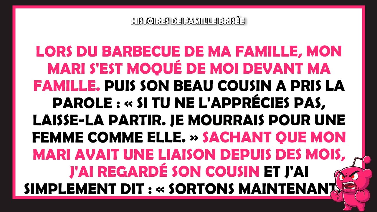 Mon mari m’a rabaissée au barbecue familial — puis son cousin est intervenu et tout a changé.