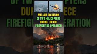 Mid-Air Collision of Two Helicopters During Greece Firefighting Operation #news #greece #wildfire