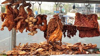 Super Cambodia street Food At Phnom Penh Dinner Yummy All! - Pork BBQ, Braised & Roast duck Chops,