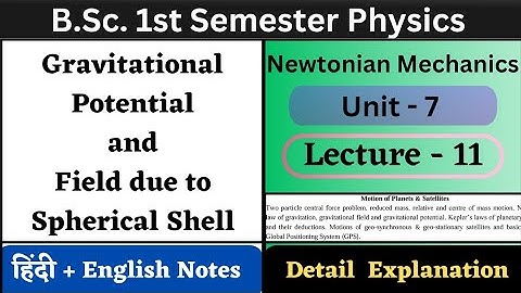 Gravitational Potential and Field due to Spherical Shell | BSc 1st Semester Physics | Unit-7 | L-11