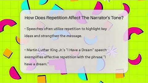 How Does Repetition Affect The Narrator