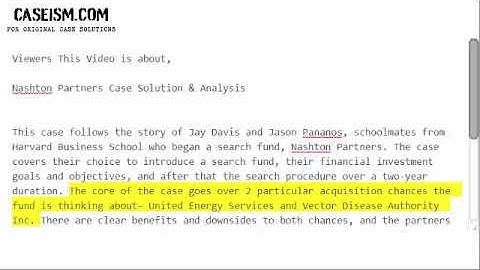 Nashton Partners Case Solution & Analysis- Caseism.com
