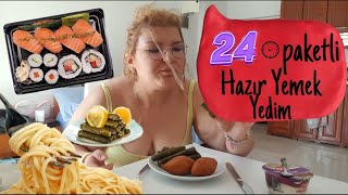 1 GÜN BOYUNCA MARKETTEKI PİŞMİŞ ÜRÜNLERİ YEDİM🤤