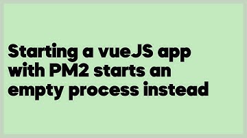 Starting a vueJS app with PM2 starts an empty process instead  (2 answers)