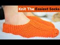 How to knit easiest ever  sock/slipper (unisex) -  Amazing result 💕