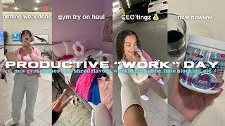 VLOG + how I&#39;m so productive | &quot;working&quot;, content shift (I need your help), Halara try on haul, etc.