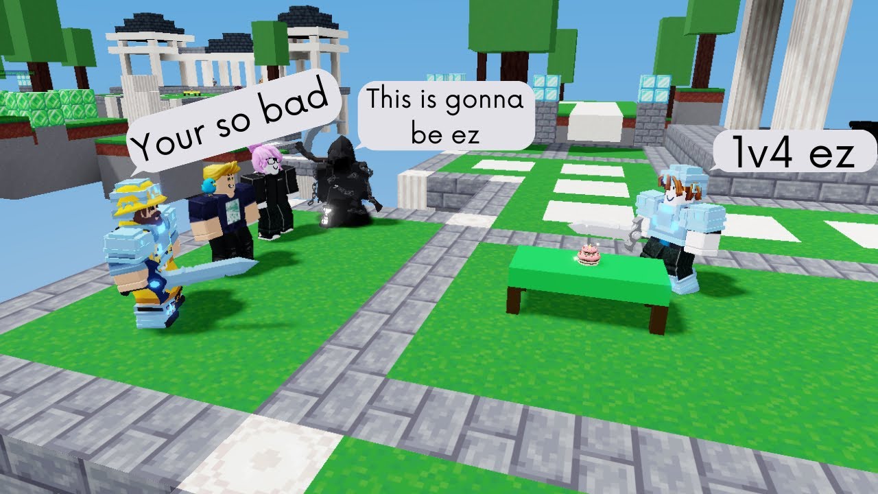 I did a 1v4 clutch.. (Roblox Bedwars) - YouTube