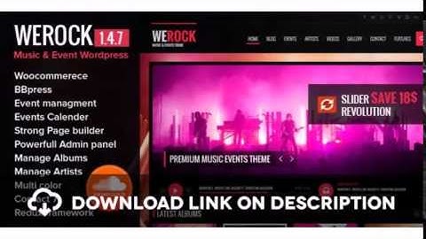 WeRock Multipurpose Music & Event Wordpress Theme Free Download