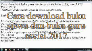 Cara Download Buku Guru dan Buku Siswa (Semester 2) Kurikulum 2017 Revisi 2017
