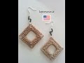 Crochet empty square earrings