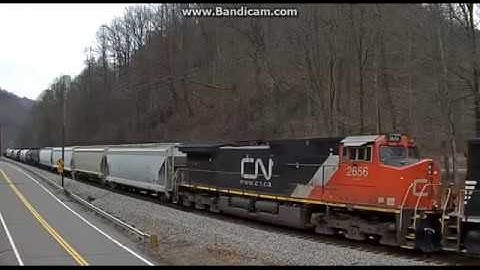 NS manifest w/ CN Dash 9 and power move with a AC44C6M! - Landgraff, WV