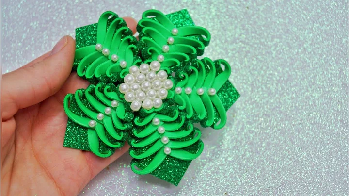 Beautiful snowflake made of glitter foamiran