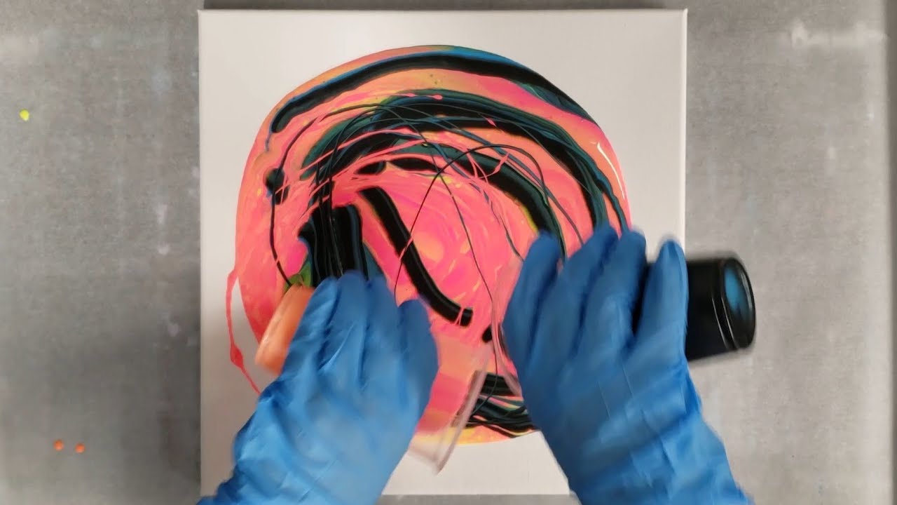 Infinity Pour NEON and GLOW-IN-THE-DARK! New acrylic pour technique