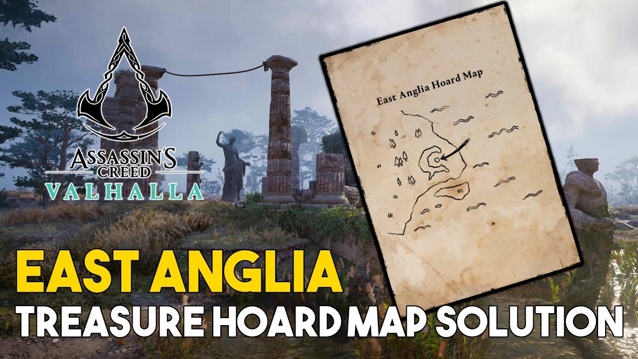 Assassins Creed Valhalla East Anglia Treasure Hoard Map Solution Youtube