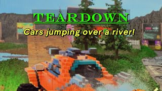 Cars jumping over the river!!-Teardown