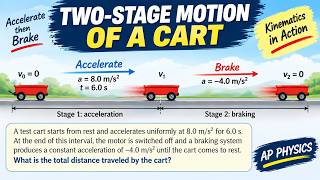 Two-Stage Motion Problem | Uniform Acceleration & Braking | Kinematics 1d