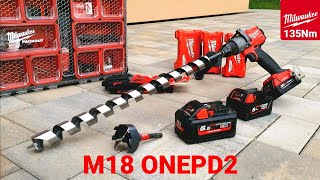 Extreme TEST 135Nm hammer drill Milwaukee M18 ONEPD2-502X. What can he do? screenshot 1