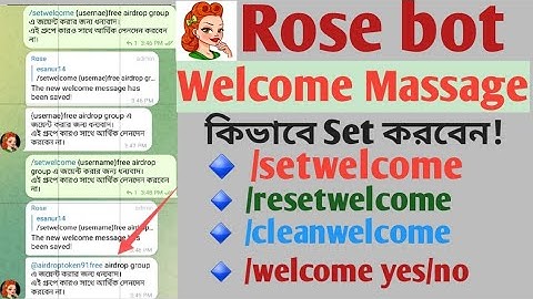 How to Set Welcome Massage on Telegram Group And Set Automatic Delete welcome Massage by Rose bot