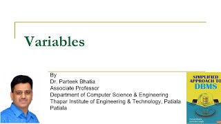 Variables in PL/SQL