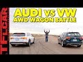 2018 VW Alltrack vs Audi Allroad Drag Race and Gold Mine Hill Mashup Review