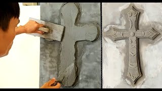 Unique when creating a floating cross with cement