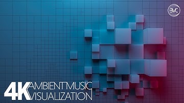 1 Hour  of Ambient Music &  4K Visualization |  Blue & Magenta 3D Cube Surface
