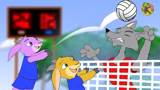 El Lobo y Los Siete Cabritos Juegan Voleibol | KONDOSAN en Español  Cuentos Cortos para Niños 4K HD