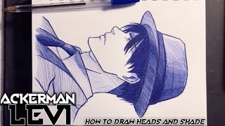 cara menggambar anime Levi Ackerman | How to draw heads and shade Levi Attack on Titan