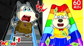 Wolfoo ¡Ten cuidado con las escaleras mecánicas! | Dibujos animados | Video Para Niños