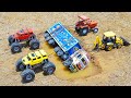 Kids New Two Tata Dumper Auto Rickshaw Accident Pulling Swaraj Tractor Monster Car JCB 5CX ? CS Toy