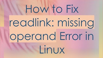 How to Fix readlink: missing operand Error in Linux